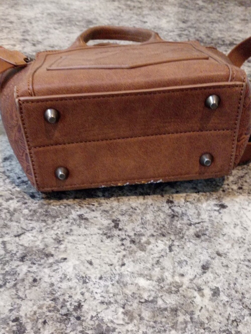 Wrangler Tan Brown Embroidered Crossbody Satchel - Picture 4 of 10